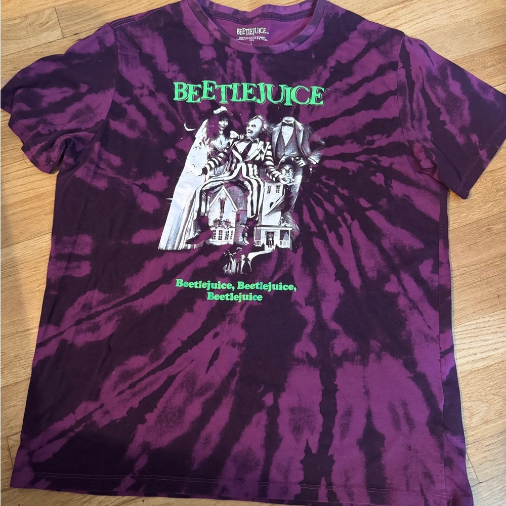 Beetlejuice Purple Tie-Dye T-Shirt Sz L